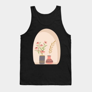 Potteries And Flowers On The Window Tank Top